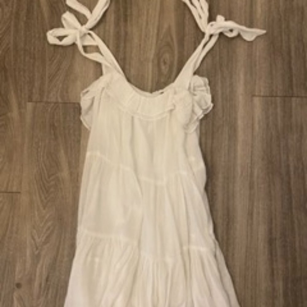 Aaka White strap tie min dress